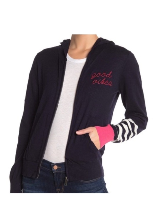 Chaser Sweaters - Chaser Good Vibes Cardigan Zip Up Hoodie